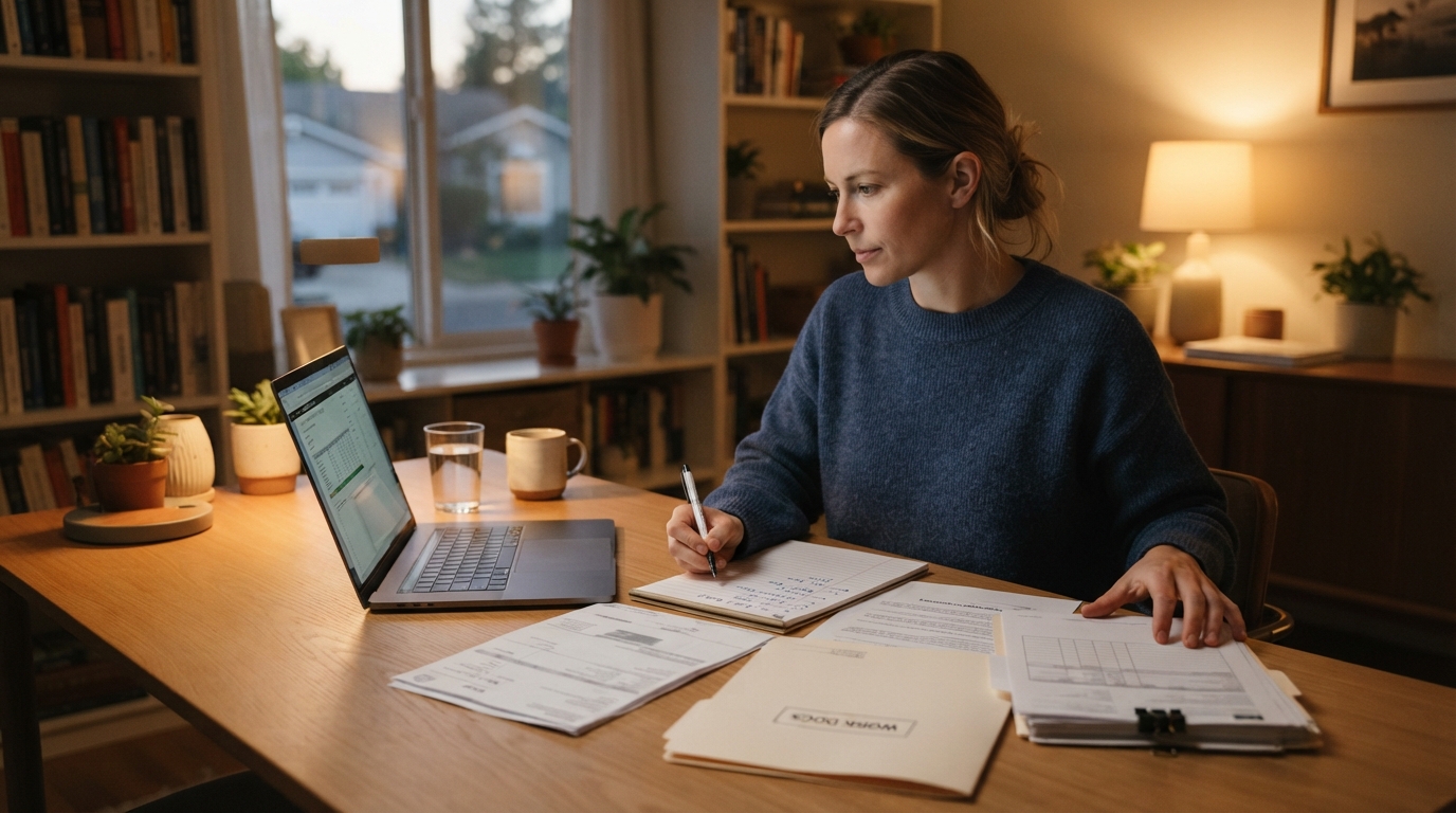 California employee organizing workplace records and rights notices for future reference
