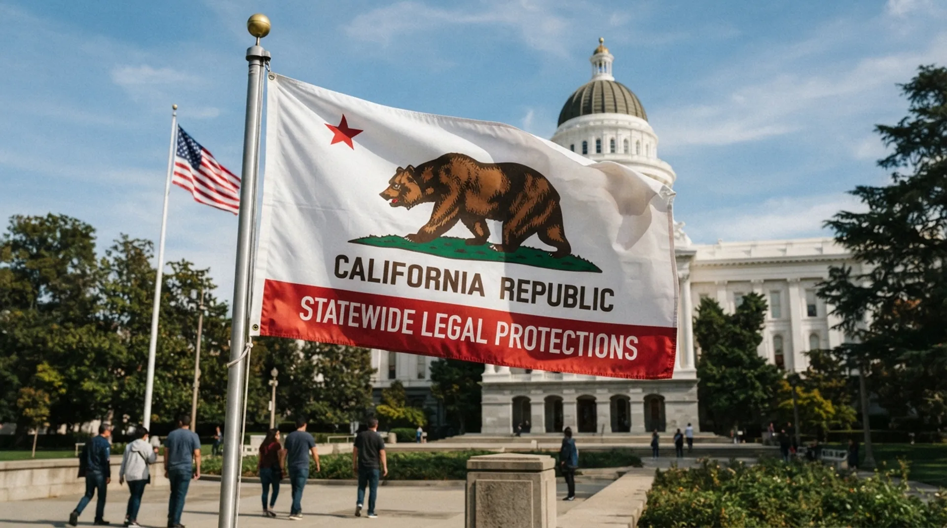California state flag representing statewide legal protections