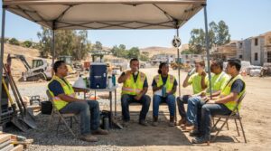 California workers taking water and shade breaks under workplace heat illness safety rules