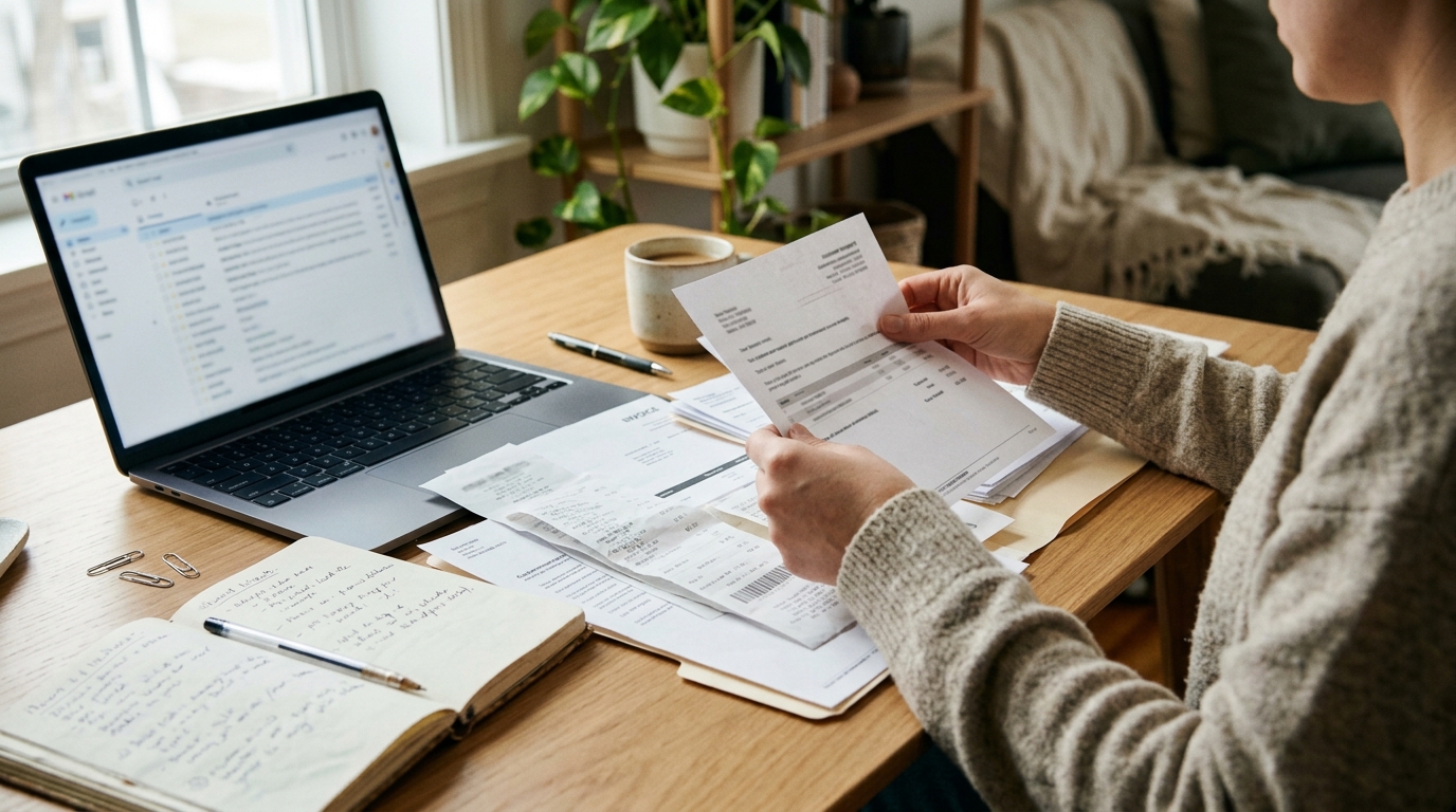 California consumer organizing customer service records and documentation for a billing dispute